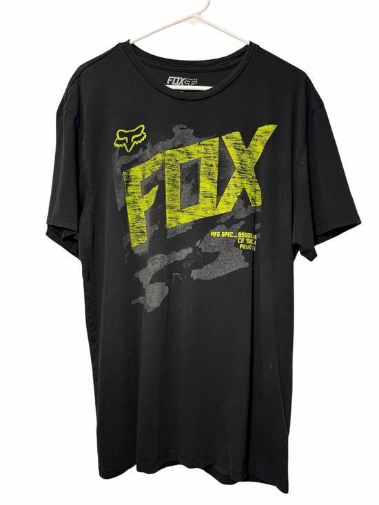 Fox Other - Fox Racing Motocross Graphic Tee Shirt Black Neon Yellow MFG SPEC Flaws